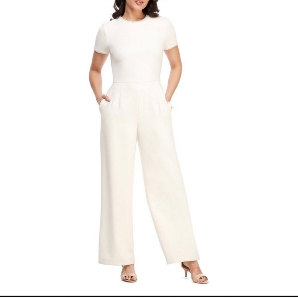 Gal Meets Glam White Pearl Jumpsuit